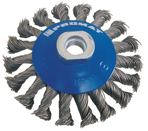 Promat/Tecwerk Staaldraadborstel d. 100 mm draaddikte 0,5 mm staal 13 mm 12500 min-¹