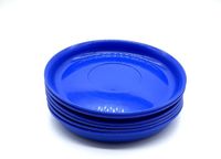 Kimmel Set van 6 borden 14 cm, blauw, herbruikbaar, kunststof, feestservies, kinderservies