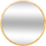 5five Ronde Bamboe Wandspiegel met LED-verlichting - 57 cm