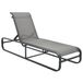 VidaXL Lounge tuinstoel met gecapitonneerde zitting, aluminium en textiel, grijs