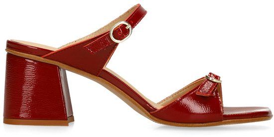Sacha - Dames - Rode lakleren sandalen met hak - Maat 38