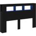 Tête de lit LED avec étagère chêne noir 160 x 18,5 x 103,5 cm
