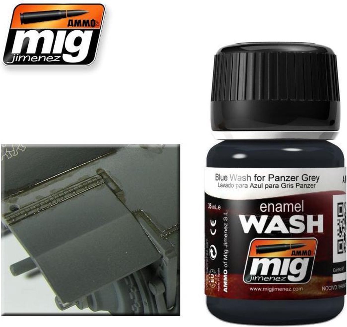 AMMO MIG-1006 glazuur (35 Ml) blauw wassen voor panzer grijs, veelkleurig