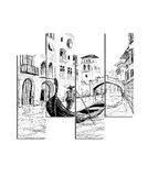 Homemania Muurfoto, Venezia, 4 steden en landschappen per woonkamer, meerkleurig, 76 x 0,3 x 50 cm, HM204PMDF61, MDF