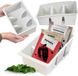 KADAX Récipient pour herbes, épices, boîte à deux compartiments, boîte de rangement en plastique avec poignées, organisateur de cuisine, organisateur d'épices (crème)