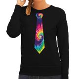 Bellatio Decorations Hippie thema verkleed sweater / trui tie dye stropdas - dames XS