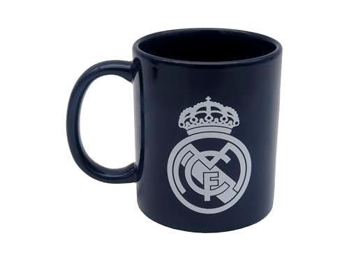 CyP Brands Real Madrid Ontbijtmok in doos, keramiek, 300 ml, blauw met wit wapen, officieel product