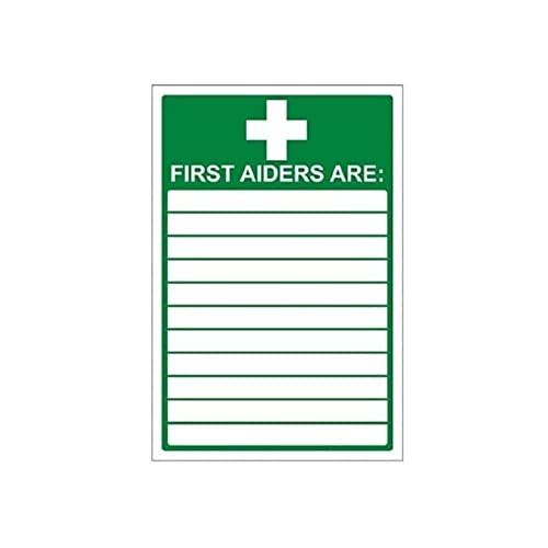VSafety First Aiders Sign - 200mm x 300mm - 1mm Rigid Plastic