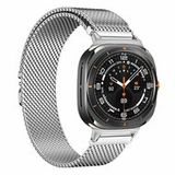 Samsung Milanese band met parachute sluiting - Zilver - Galaxy Watch 8 Classic - 46mm