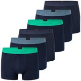 Schiesser Heren retro short / pant 6 pack 95/5 Cotton Blauw/Turkoois
