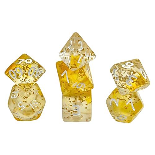 Dice4friends DIC37393 Dice Set Confetti: Yellow Sulfer (7)
