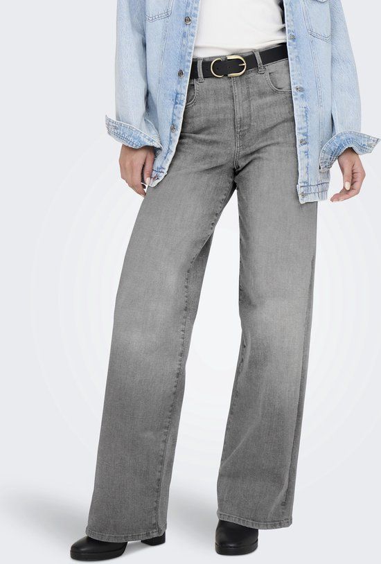 ONLY high waist wide leg jeans grey denim
