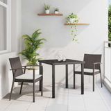 Maison Exclusive - Salon de jardin, 3 pièces, marron et noir, en PE-rotin