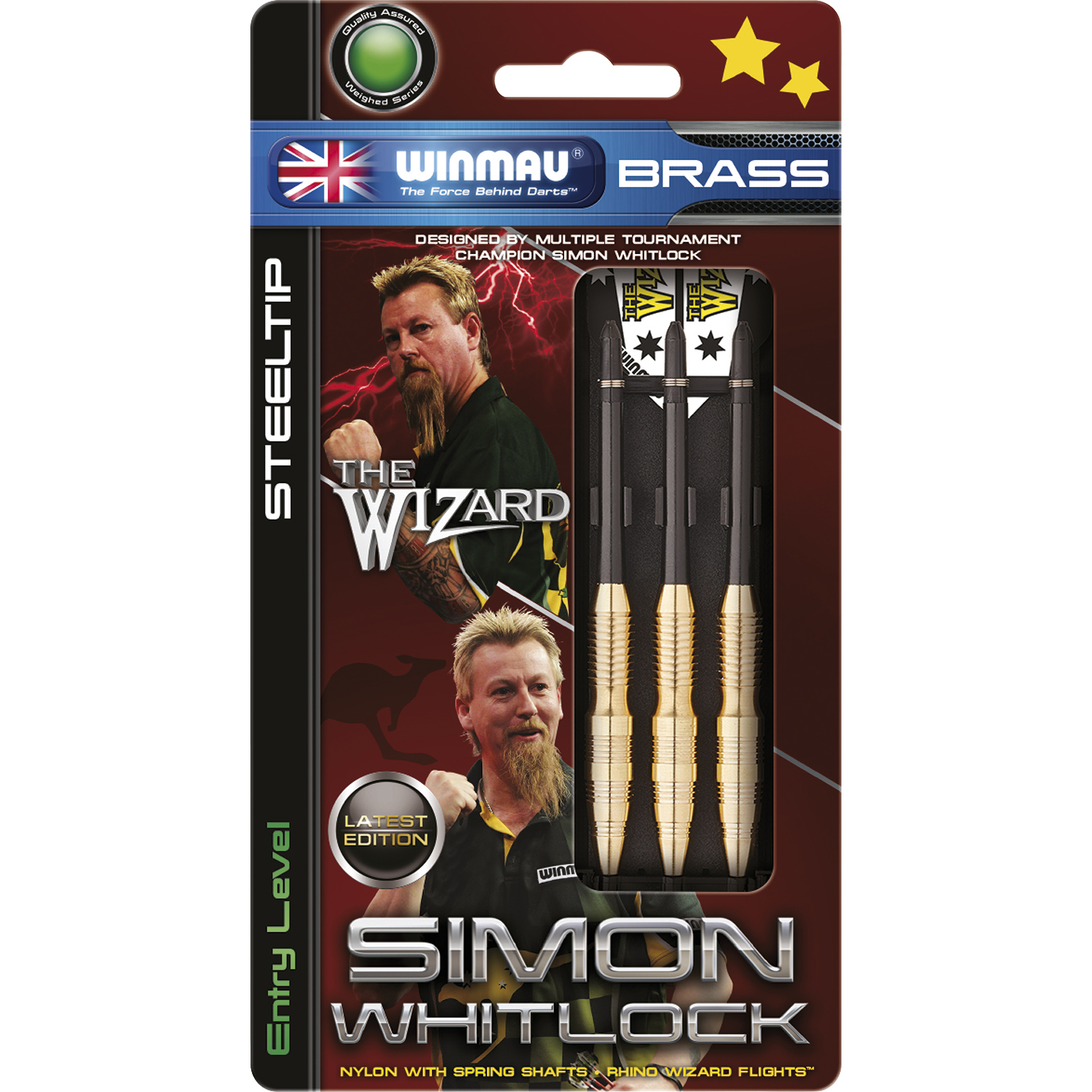 WINMAU Simon Whitlock brass steeltip dartpijlen 24gr