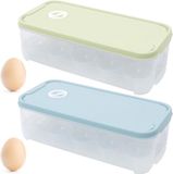 Merkloos / Sans marque Famanu Eierdoosjes met deksel - 2 stuks - voor 10 eieren