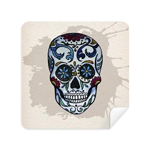 DIYthinker Grijze Schedel Mexico Nationale Cultuur Illustratie Bril Reinigingsdoek Telefoon Schermreiniger Suede Stof 2 stks