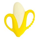 Infantino Lil' Nibbles Silicone Teether, Textured, Sensory Exploration and Teething Relief with Easy-Grip Handles, Yellow Banana, 0 Months