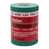 ProDec 5m Roll 120 Grit Fijnkorrelig Groen Aluminium Oxide Schuurpapier voor het Schuren van Hout, Verf, Pleister, Plamuur, Metaal en Meer, 115mm Breed Schuurpapier Machine Schuurmachines