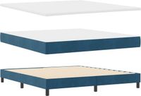 vidaXL Boxspringbed met hoofdeinde, donkerblauw, 200 x 180 cm, fluweel