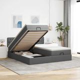 VidaXL Ottoman Bed with Mattresses Fabric Dark Grey 160x200cm