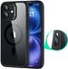 ESR Classic Hybrid HaloLock Étui Convient pour Apple iPhone 16 | Compatible avec MagSafe / Qi2 et HaloLock | Coque arrière avec aimant | Bouton de contrôle du régulateur de caméra | Noir Transparent