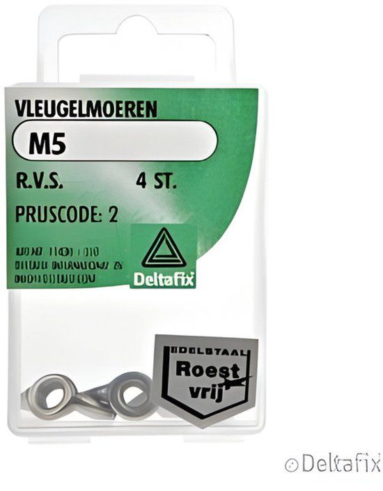 Deltafix Vleugelmoer M5 RVS 4 stuks