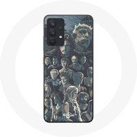 Maniacase Hoesje voor Samsung Galaxy A13 5G Game of Thrones seizoen 8 De IJzeren Troon Poster Personages Grijze Achtergrond