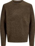 JACK & JONES Simon souffle knit crew neck slim fit - heren pullover wolmengsel met O-hals - bruin (chocolate torte solid)