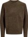 JACK & JONES Simon souffle knit crew neck slim fit - heren pullover wolmengsel met O-hals - bruin (chocolate torte solid)