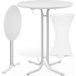 Table haute blanche 110x70cm + housse de table haute blanche Ø70cm