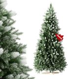 QEENTOE Kunstkerstboom 180 cm PVC-PE Mengsel met Witte Toppen