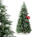 QEENTOE Kunstkerstboom 180 cm PVC-PE Mengsel met Witte Toppen
