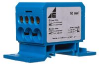 ELEKTRO-PLAST OPATÓWEK Elektro Plast Verdeelblok 2x 4-50mm²/3x 2,5-25mm²/4x 2,5-16mm², blauw, plat en geschikt voor montage op rails, type DB1-N 48.11