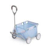 JC Toys Berenguer Opbergmand voor speelgoed met wielen, gemakkelijk mee te nemen, nettas, gevoerde tas, Royal-collectie, blauw en bloemenpatroon, ontworpen door Berenguer, vanaf 3 jaar