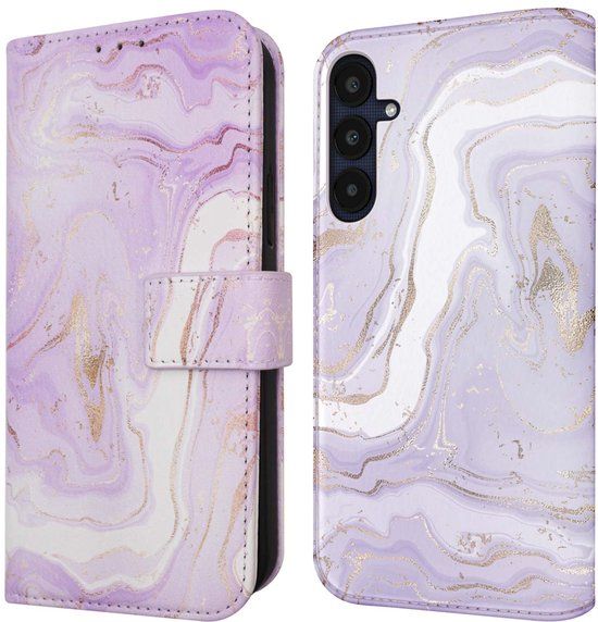 imoshion Design Bookcase voor de Samsung Galaxy A35 - Purple Marble