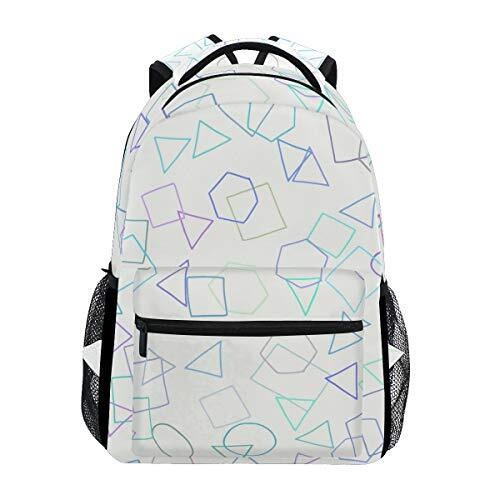 FANTAZIO Rugzakken Eenvoudige Geometrische School tas weven Daypack met rits OneSize 3