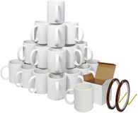 PixMax Monster Group BV Sublimatie Mokken 11oz 72st Wit met Geschenkdozen en Hittebestendige Tape