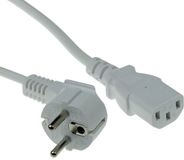 ACT Netsnoer Schuko CEE 7/7 male (haaks) - C13 IEC 60320 wit 1 m AK5402