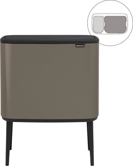 Brabantia Bo Touch Bin Prullenbak - 34 Liter - Platinum