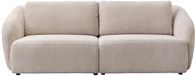 Vente-unique Canapé trois places en tissu chenille beige LIRUNO