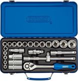 Draper 1/2" Doppenset met ratel, 26-delig
