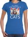 Bellatio Decorations Shoppartners Bv Kitten Kerstshirt / Kerst t-shirt All i want for Christmas is cats blauw voor dames - Kerstkleding / Christmas outfit XL