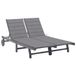 vidaXL Acacia Lounge Stoel Gecapitonneerde Zitting Massief Acaciahout Grijs
