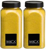 Mica Decorations decoratie zand - 2x - 650ml - geel