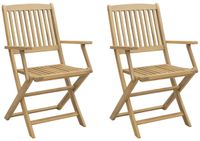 vidaXL Opklapbare stoelen, 2 stuks, 58x54,5x90 cm, massief acaciahout