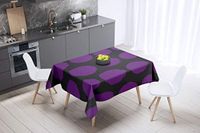 Bonamaison Tafelkleed, Anti-Mold, Sneldrogend, Waterdicht, 100% Polyester Tafellaken, Paars, zwart, 140 x 140 Cm