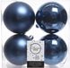 Decoris Kerstballen - 4x st - donkerblauw - 10 cm - kunststof