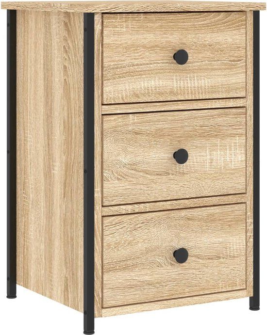 vidaXL Nachtkastje - 40x36x60 cm - Bewerkt Hout - Sonoma Eikenkleurig