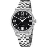 Jaguar J997/2 Polshorloge Automatisch Dames Zwart Saffierglas Staal Zilverkleurig