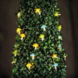 Garden Of Eden LED Lichtslinger Op Zonne-Energie - Paddenstoel - 25 Warm Witte LED's - 2,4 m Verlicht Deel - Totale Lengte 5,4 m - 2 Lichtstanden - IP44 - Voor Tuin [58220C]